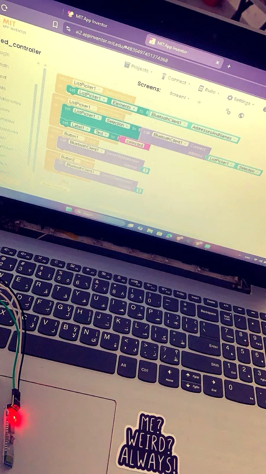 Bluetooth blocks — connecting app to robot